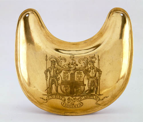 Original copper gorget worn by George Washington